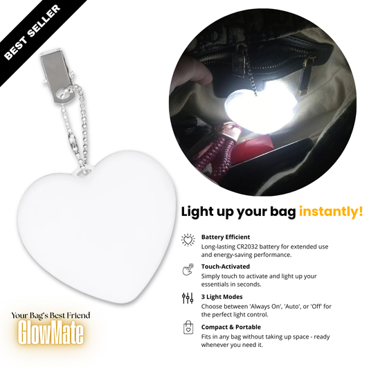 GlowMate® – The Ultimate 3-Mode Bag Light Companion